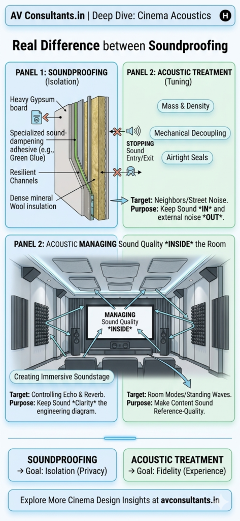 Acoustics vs sound proofing